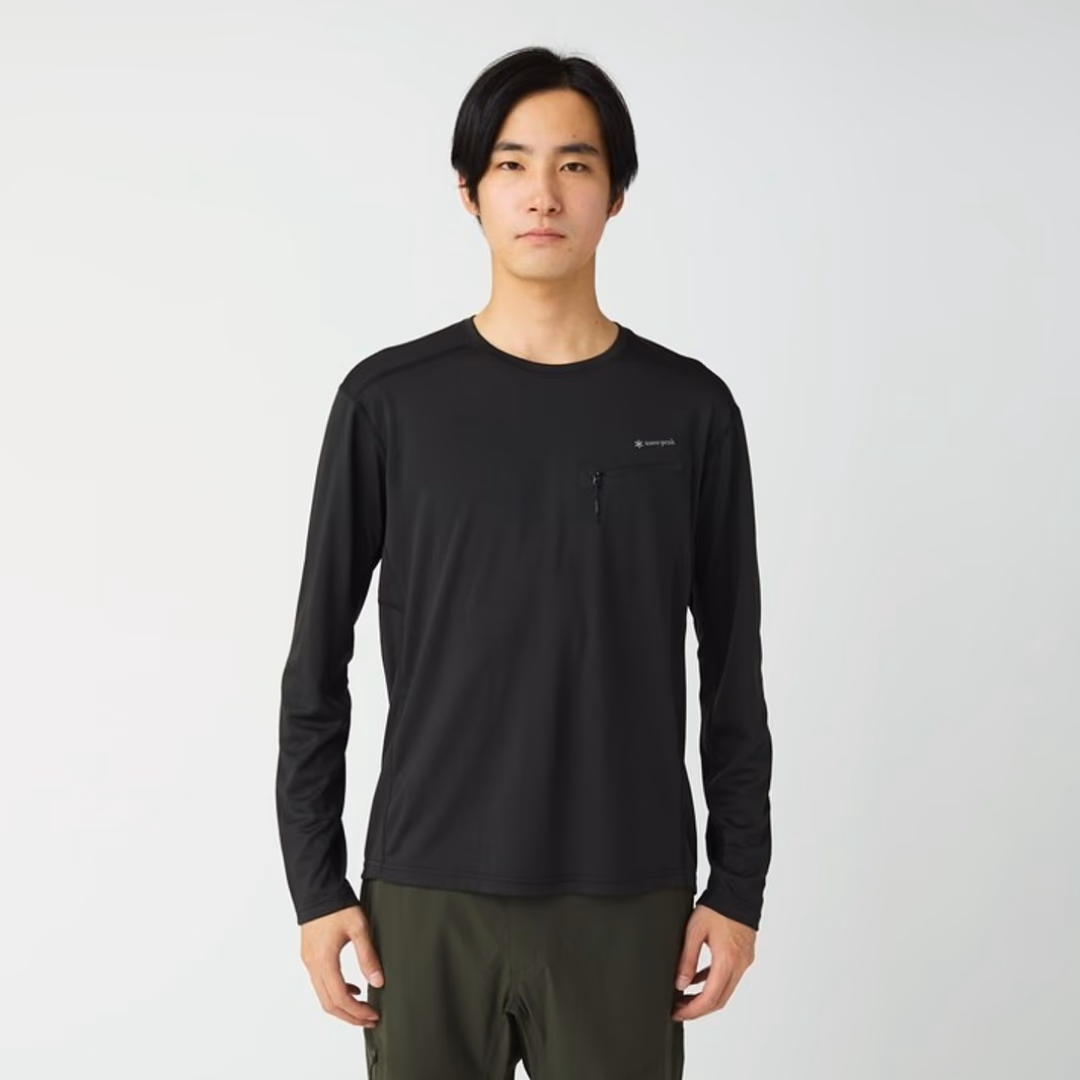 Zip Pocket Long Sleeve T-Shirt BLACK